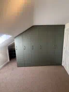 Reed green fitted wardrobes with the doors, fitted in Richmond